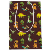 Dinosaurus Jurassic Prehistorische Schattigee Cart Medium Cadeauzakje (Voorkant)