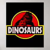 Dinosaurus jurrasic stijl poster (Voorkant)