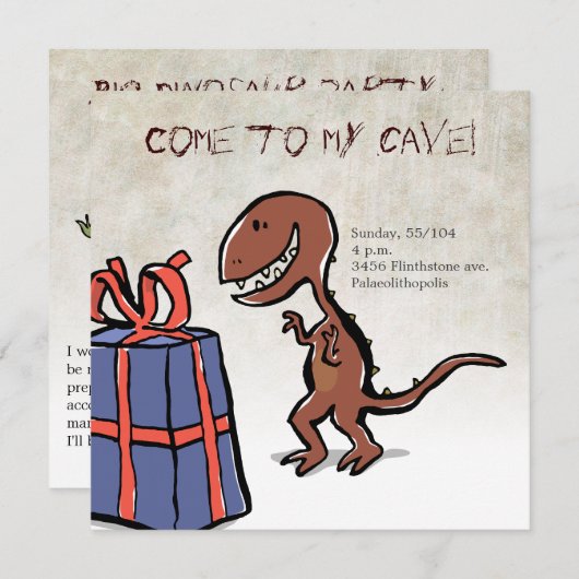 dinosaurus kaart (Voorkant / Achterkant)