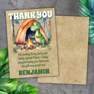 Dinosaurus Kampeerfeest Bedanktkaart Kaart