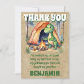 Dinosaurus Kampeerfeest Bedanktkaart Kaart (Voorkant)