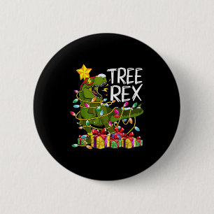 Dinosaurus Kerstboom Pyjama Rex Reptiel Jongens Gi Ronde Button 5,7 Cm