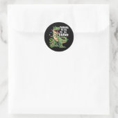 Dinosaurus Kerstboom Rex Kerstcadeaus  Ronde Sticker (Tas)