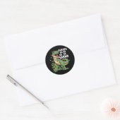 Dinosaurus Kerstboom Rex Kerstcadeaus  Ronde Sticker (Envelop)