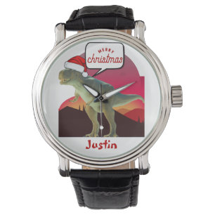 dinosaurus kerstcadeau , gepersonaliseerde naam horloge