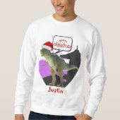 dinosaurus kerstcadeau , gepersonaliseerde naam trui (Voorkant)
