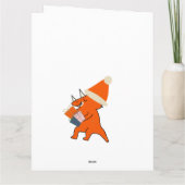 Dinosaurus Kerstfeest Geel Kaart (Achterkant)