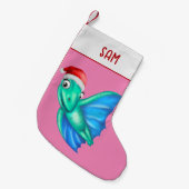 Dinosaurus Kerstkousen | Schattigee dinosaurus roz Kleine Kerstsok (Voorkant (Hangend))