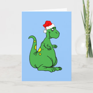 dinosaurus Kerstman Feestdagen Kaart
