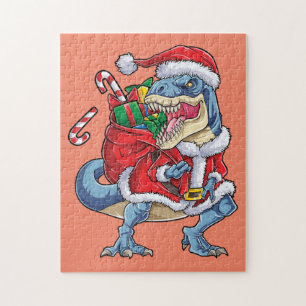 Dinosaurus Kerstman Kerstman T rex Jongens Mannen Legpuzzel