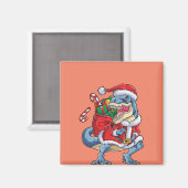 Dinosaurus Kerstman Kerstman T rex Jongens Mannen Magneet (Voorkant / Achterkant)