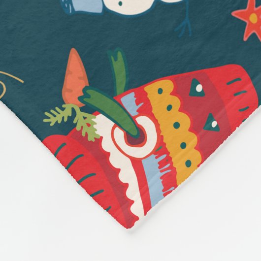 Dinosaurus Kerstmis: Gelukkig Nieuwjaar Fleece Deken (Hoek)