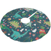 Dinosaurus Kerstmis: Gelukkig Nieuwjaar Kerstboom Rok (Gekanteld)