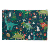 Dinosaurus Kerstmis: Gelukkig Nieuwjaar Kussensloop (Achterkant)