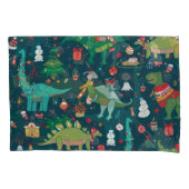 Dinosaurus Kerstmis: Gelukkig Nieuwjaar Kussensloop (Voorkant)