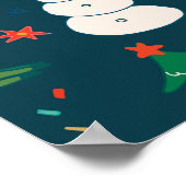 Dinosaurus Kerstmis: Gelukkig Nieuwjaar Poster (Hoek)