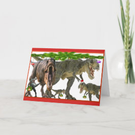 Dinosaurus Kerstmis Ver 2 Feestdagen Kaart