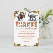 Dinosaurus Kids Verjaardag Dino Dank je kaart (Staand voorkant)