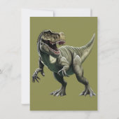 Dinosaurus Kids Verjaardag Dino Grijs Dank u Kaart (Achterkant)