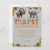 Dinosaurus Kids Verjaardag Dino Grijs Dank u Kaart (Voorkant)