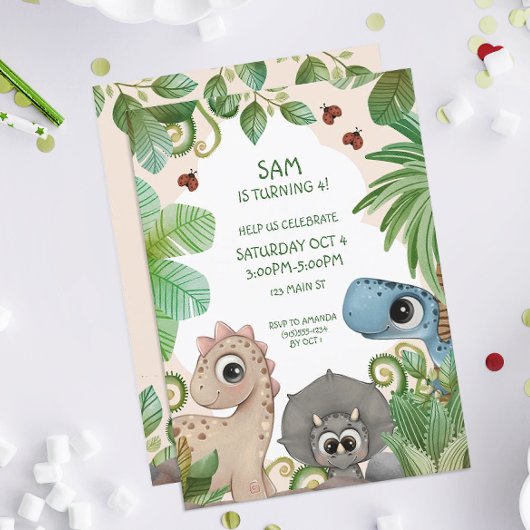 Dinosaurus Kids Verjaardag Dino Kaart