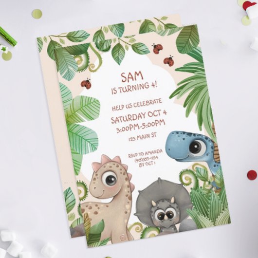 Dinosaurus Kids Verjaardag Dino Kaart