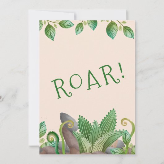 Dinosaurus Kinder 4e Verjaardag Kaart (Achterkant)