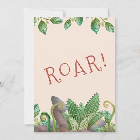 Dinosaurus Kinder 4e Verjaardag Kaart (Achterkant)