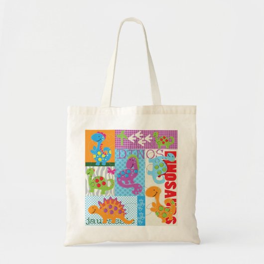 Dinosaurus kinder canvas tas (Voorkant)