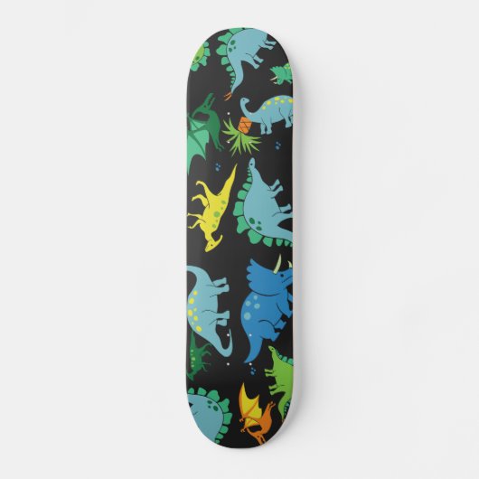Dinosaurus Kinder Dinos Colorful Playful Boys Persoonlijk Skateboard (Voorkant)