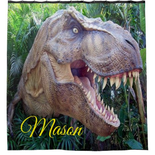 Dinosaurus kinder douchegordijn Mason (Voorkant)