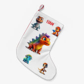 DINOSAURUS KINDER GEPERSONALISEERD KLEINE KERSTSOK (Voorkant (Hangend))