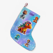 DINOSAURUS KINDER GEPERSONALISEERD KLEINE KERSTSOK (Voorkant (Hangend))