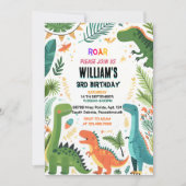 Dinosaurus kinder schattige jongens T drie 3 rex 3 Kaart (Voorkant)