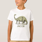 Dinosaurus Kinder T-shirt met Aangepaste Naam (Voorkant)