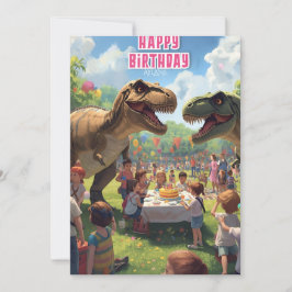 Dinosaurus kinder verjaardagskaart kaart