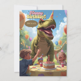 Dinosaurus kinder verjaardagskaart kaart