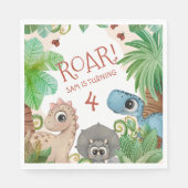 Dinosaurus Kinderen 4e Verjaardag Servet (Voorkant)