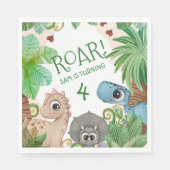 Dinosaurus Kinderen 4e Verjaardag Servet (Voorkant)
