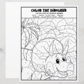 Dinosaurus Kinderen Activiteit Leuke Kleurplaat Op (Voorkant / Achterkant)