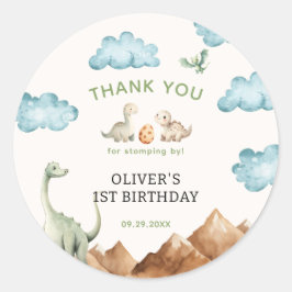 Dinosaurus Kinderen Verjaardag Bedankt Ronde Sticker