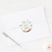 Dinosaurus Kinderen Verjaardag Dank u Ronde Sticker (Envelop)