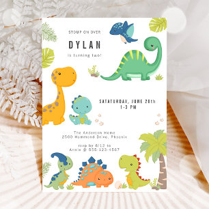 Dinosaurus Kinderen Verjaardagsfeest Uitnodiging
