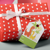 Dinosaurus Kinderen Verjaardagsfeestje  Cadeaulabel