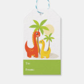 Dinosaurus Kinderen Verjaardagsfeestje  Cadeaulabel (Voorkant)
