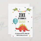 Dinosaurus kinderfeestje uitnodiging (Voorkant / Achterkant)