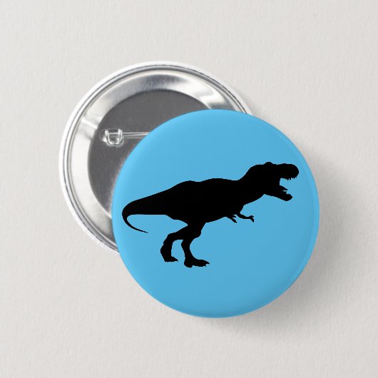 Dinosaurus Kleurrijk Blauw Ronde Button 5,7 Cm (Voorkant /achterkant)