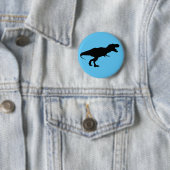 Dinosaurus Kleurrijk Blauw Ronde Button 5,7 Cm (In situ)