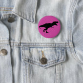 Dinosaurus Kleurrijk Roze Ronde Button 5,7 Cm (In situ)