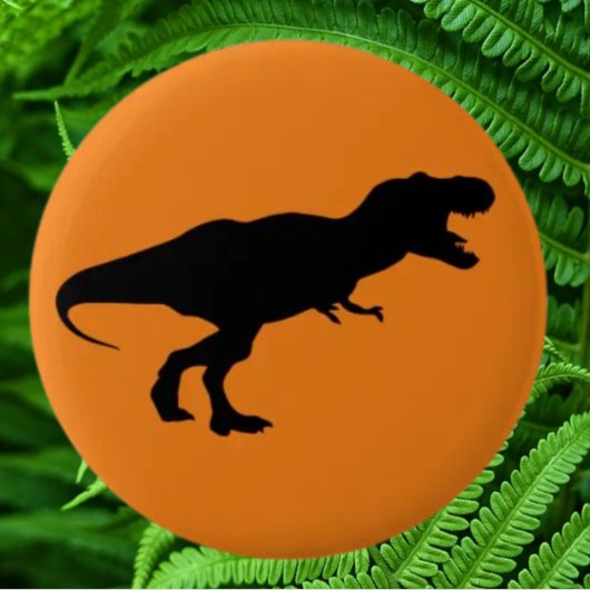 Dinosaurus Kleurrijk Sinaasappel Ronde Button 5,7 Cm